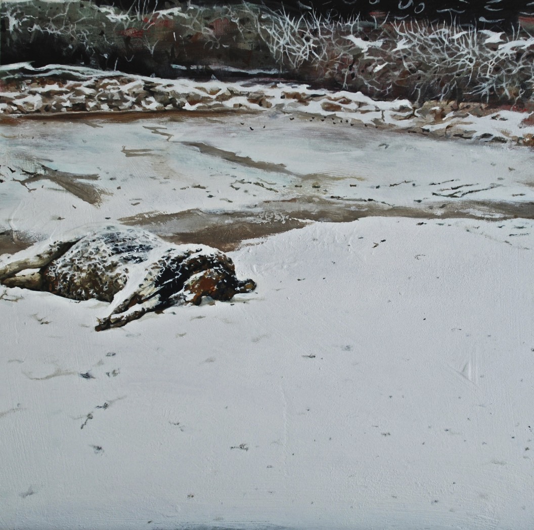 Continuous Hibernation, oil on board, 30 x 30 cm