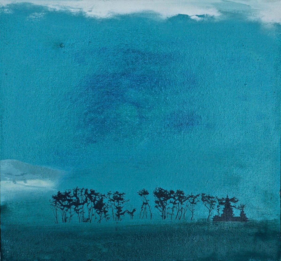 A Night with no Moon, oil on canvas, 30 x 30 cm