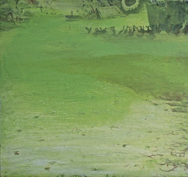 Life That Happens By the Silage Pit, oil on gessoed panel, 32 x 30, 2010