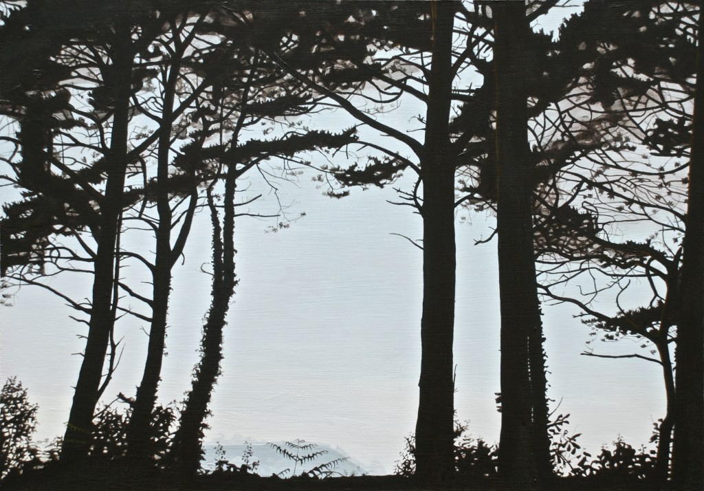 Muckish Seen through the Austrian Pine, acrylic on board, 41 x 58 cm, (public collection)